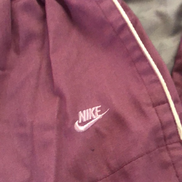 Nike - RARE FIND - Vintage 70s 80’s  pull on track pants - purple, cotton blend - Picture 4 of 11